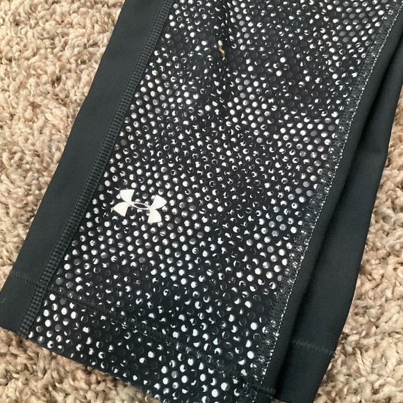 Under Armour Black / Grat Reflective Athletic Running Yoga Compression Pant Sz S - Picture 5 of 8